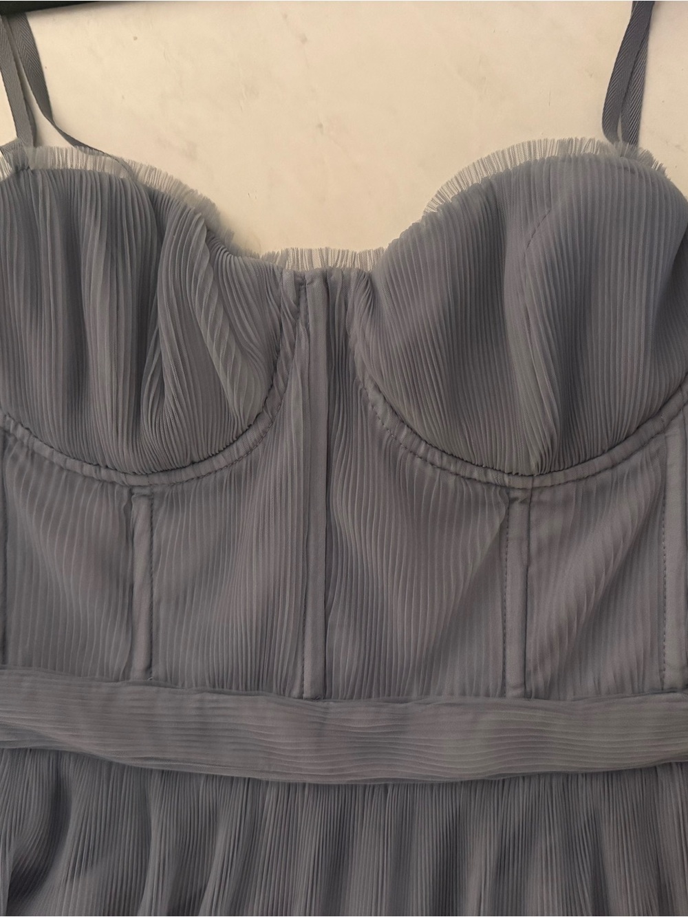 ASTR The Label - Dusty Blue Tulle Maxi Dress - Picture 4 of 8